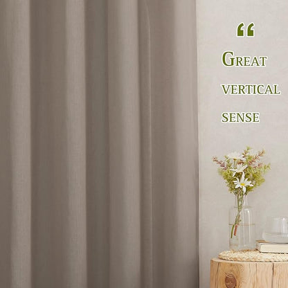 NICETOWN Linen Burlap Curtains Semi Sheer - Image 2