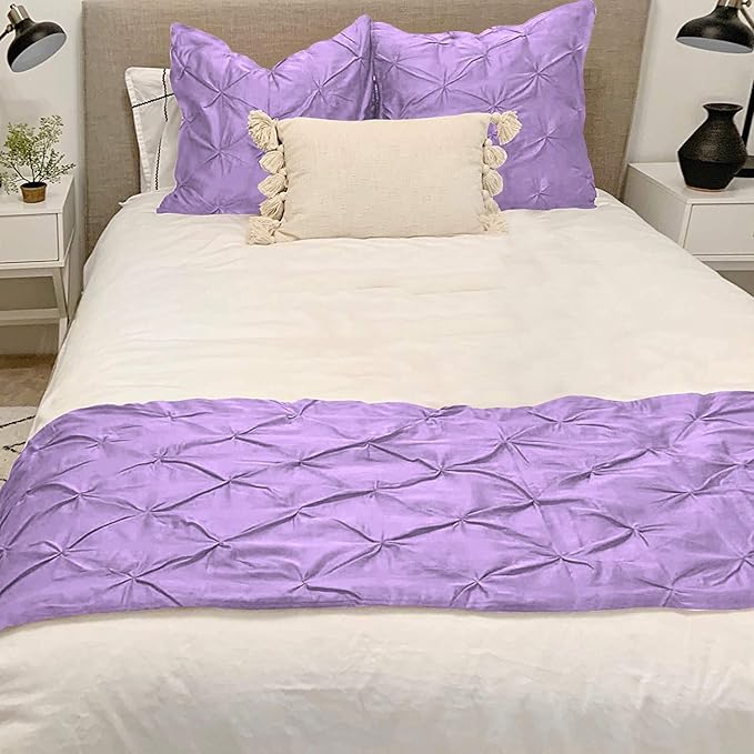 Bed Runner Set - 100% Pure Cotton 800 Thread Count - Luxury 1 Pinch Pleated Bed - Image 2