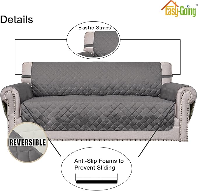 Easy-Going Oversized Chair Sofa Slipcover Reversible Sofa Cover Water Resistant - Image 3