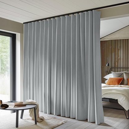 Room Divider Curtains Total Blackout Privacy Curtain Panel Room Thermal by Makefeileshade