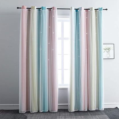 FANLI Ombre Rainbow Blackout Curtains by FANLI