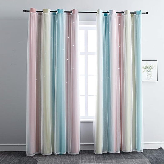 FANLI Ombre Rainbow Blackout Curtains by FANLI