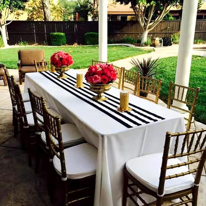 10 Pack Striped Table Runner Polyester Table Decor Classic Black and White - Image 6