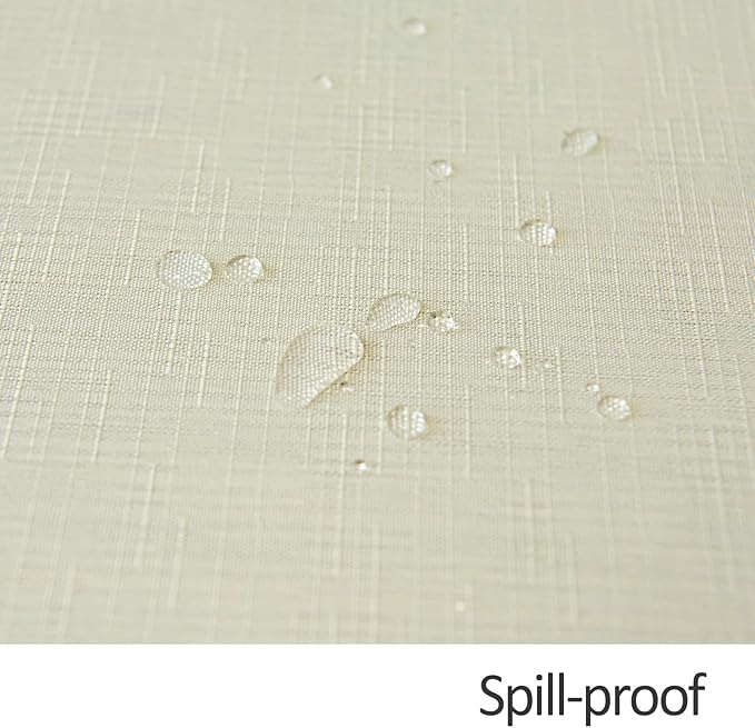 maxmill Slubby Texture Tablecloth Water Resistance Antiwrinkle Spillproof Soft - Image 5