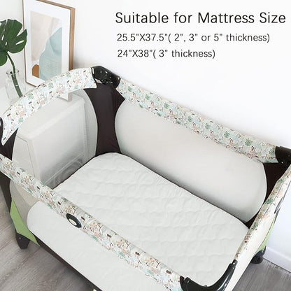 Pack and Play Sheets and Waterproof Pack n Play Mattress Protector Pad Cover 4 - Image 7