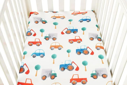 Pack n Play Sheet Stretchy Fitted Portable Mini Crib Sheets Set 3 Pack - Image 2