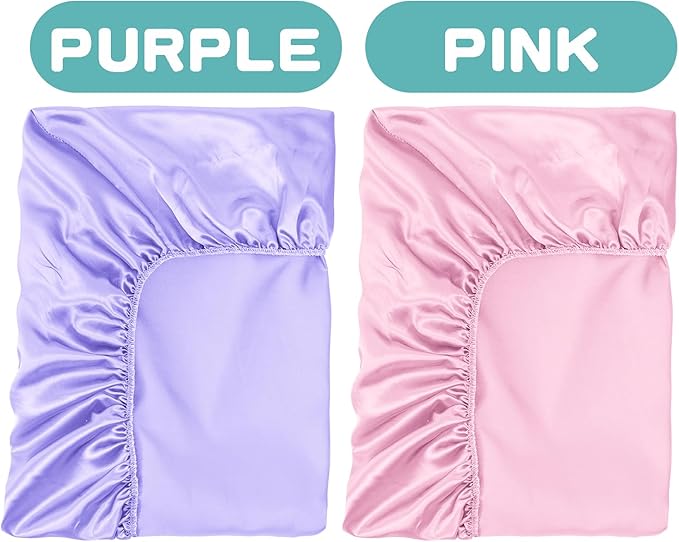 2 Pack Satin Soft Crib Sheet for Baby - Image 4