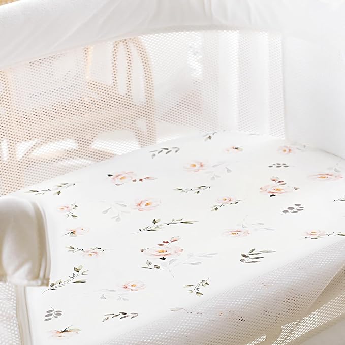 GRSSDER Ultra Soft Bassinet Sheets 2 Pack, Stretchy Breathable Knit Bassinet - Image 7