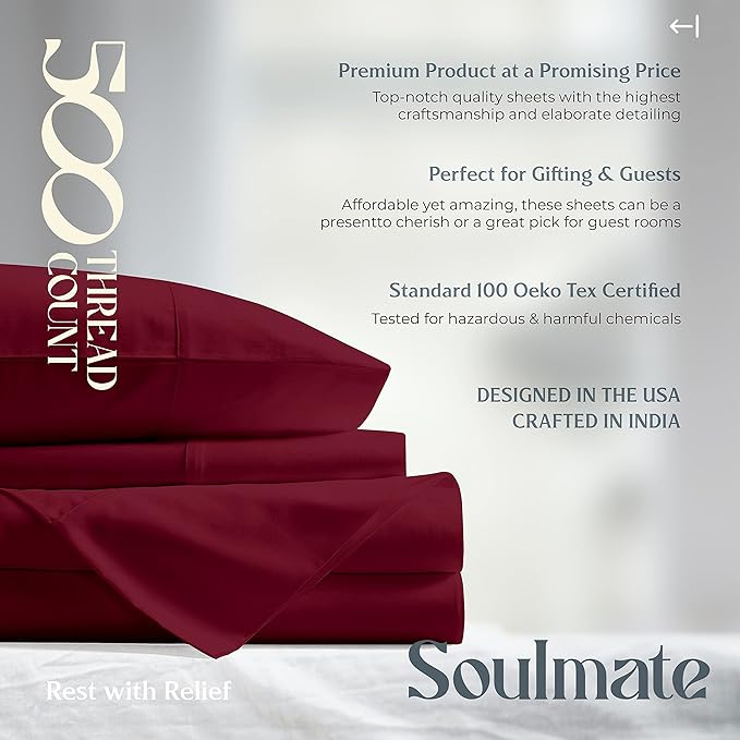 Mayfair Linen 500 Thread Count Twin Cotton Sheets - Image 8