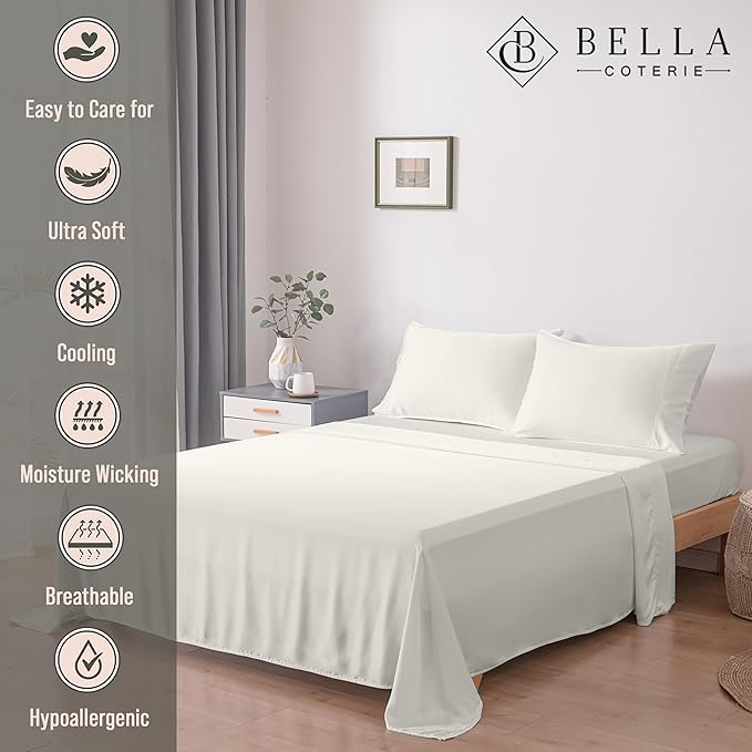 Bella Coterie Luxury Bamboo Viscose Twin XL Size Sheet Set | 100% Organically - Image 2