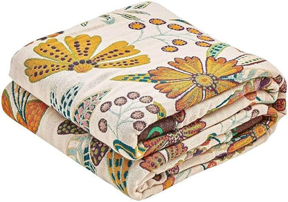 Boho Throw Blanket, 100% Cotton Ultra Soft Luxury Throw Rustic Quilt, All by XIBLC