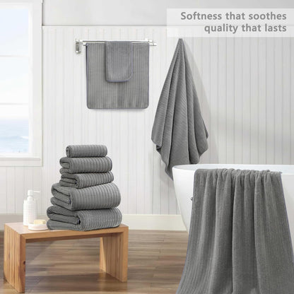 18 piece bath towels set,ultra soft family bathroom on a desk or shelf