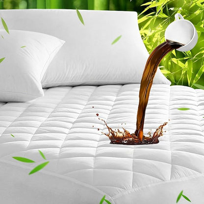 UNILIBRA Queen Mattress Pad Waterproof Rayon Made from Bamboo, Fitted Deep by Unilibra