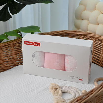 Gllquen Baby Muslin Bassinet Sheets 3 Pack, Breathable Elastic Cozy Fitted - Image 9