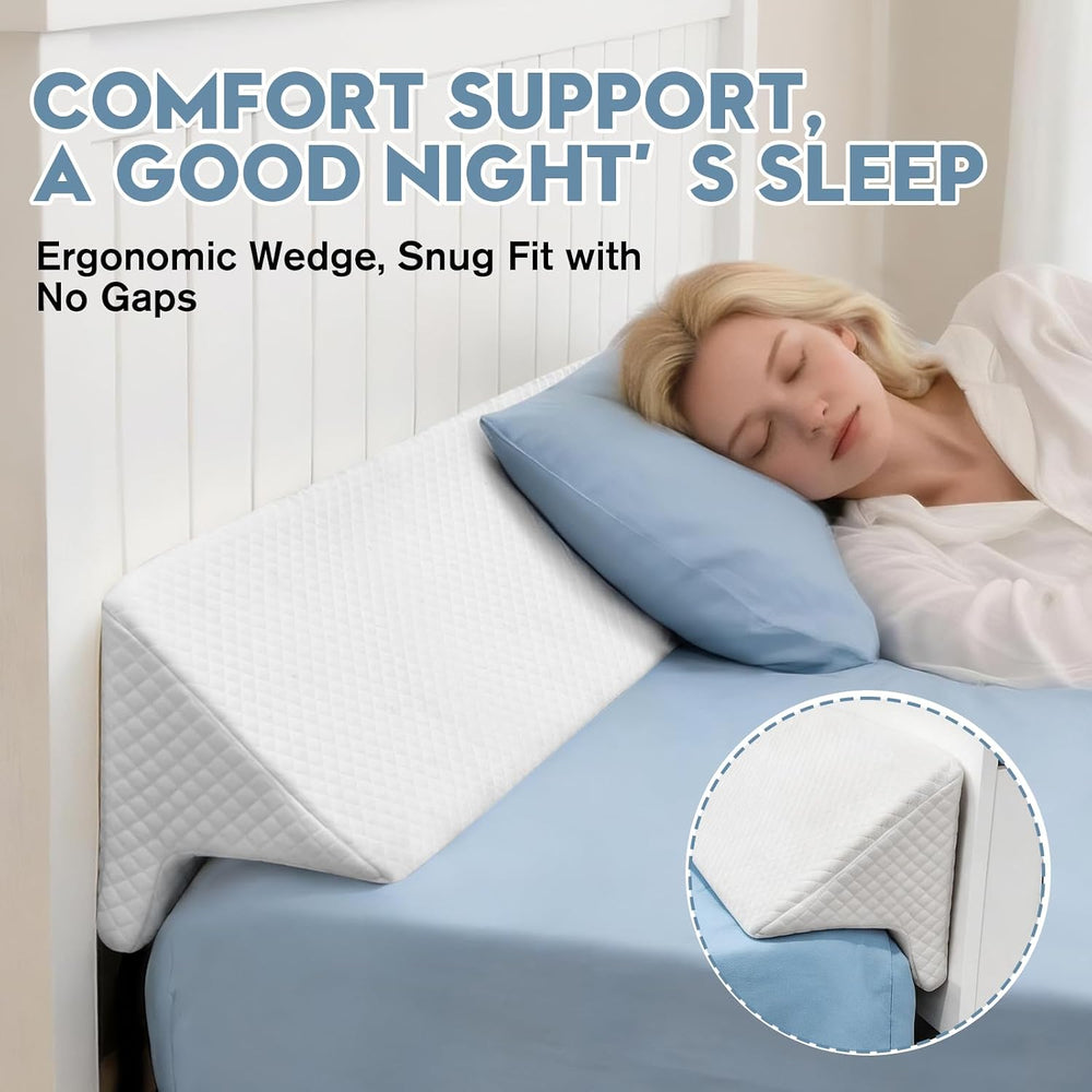 Queen Size Wedge Pillow for Headboard, Mattress Wedge Bed Gap Filler with Hig...