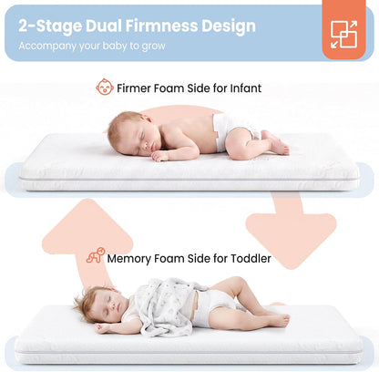 30x18 bassinet mattress for halo: 2" thick dual, close-up detail