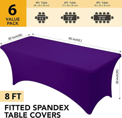 6-Pack Premium Purple Spandex Tablecloths - Image 6