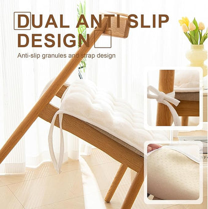 Square Faux Fur Seat Cushion, Faux Rabbit Fleece Chair Pad, Winter Thick Plush - Image 3