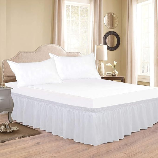 White Wrap Around Bed Skirts by Unknown