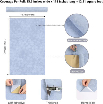 Light Blue Self Adhesive Velvet Flocking Liner - Image 8