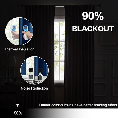 DUALIFE Navy Thermal Insulated Blackout Curtains - Image 6