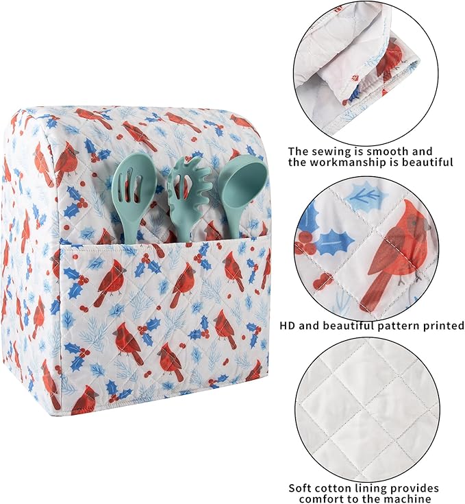 Stand Mixer Cover, Cardinal Print Kitchen Mixer Cover Compatible - Image 4