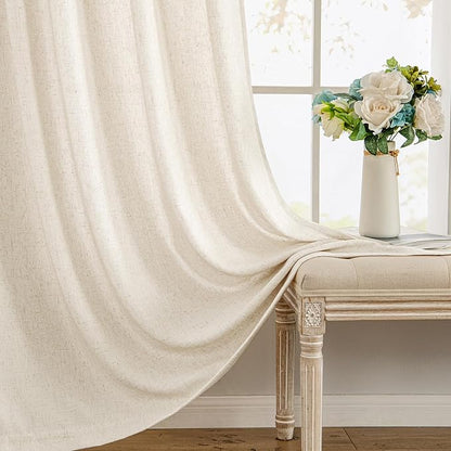 MIULEE Non-See-Through Privacy Linen Curtains 2 Panels, Light Filtering Window - Image 9