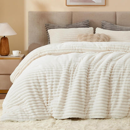 bedelite fleece full comforter set, fluffy bed set, main product view