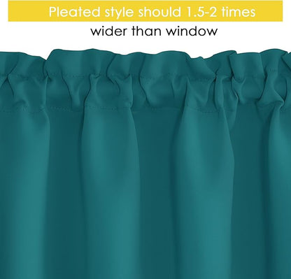 NICETOWN Blackout Valances for Windows, Curtain Topper 16 inches Long Living - Image 2