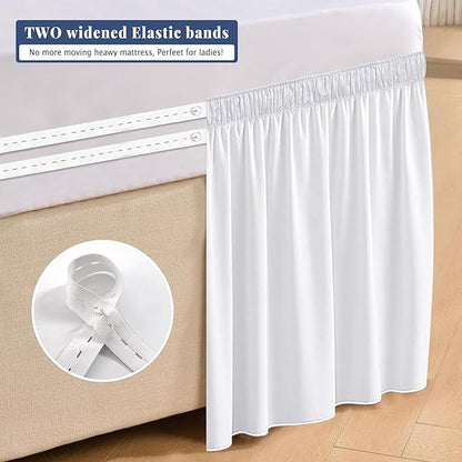 Dorm Bed Skirt Twin XL 32 Inch Drop, 100% Microfiber Extra Long College Dust - Image 5