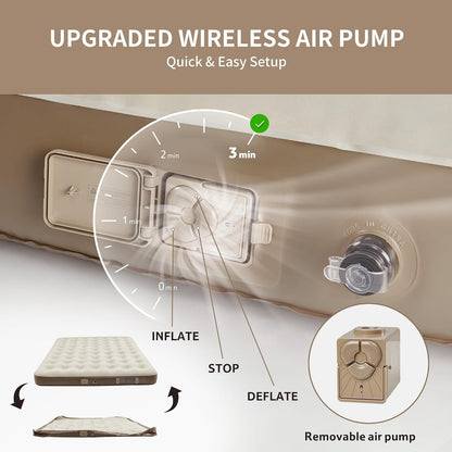 naturehike california king air mattresses with rechargeable built-in shown in use