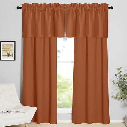 NICETOWN 4 Panels Burnt Orange Valance - Image 6