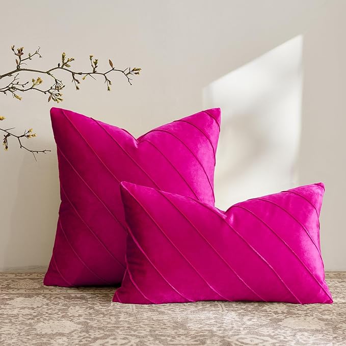 GIGIZAZA Hot Pink Velvet Pillow Covers 16x16 - Image 5