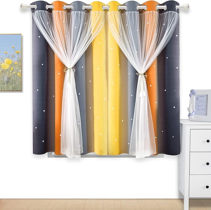 Kinryb Rainbow Blackout Curtains by Kinryb