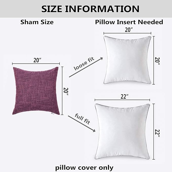 Kevin Textile 2 Pack Burlap Decorative Pillow Covers Lined Linen Cushion Sham - Image 6