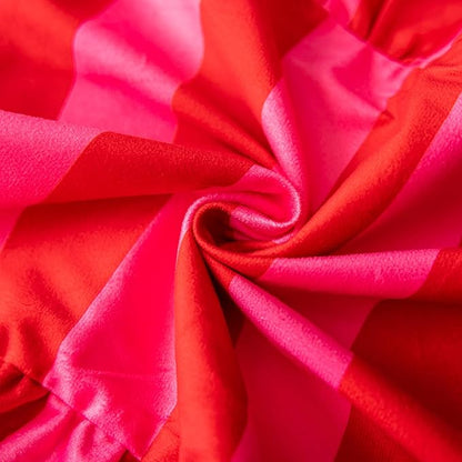 vctops Ruffle Lumbar Throw Pillow Covers Boho Pink and Red Striped Decorative - Image 7