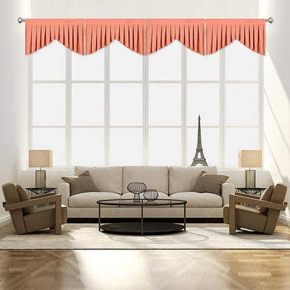 Valances for Windows Coral Window Valance for Living Room Rod Pocket Blackout by OYRING