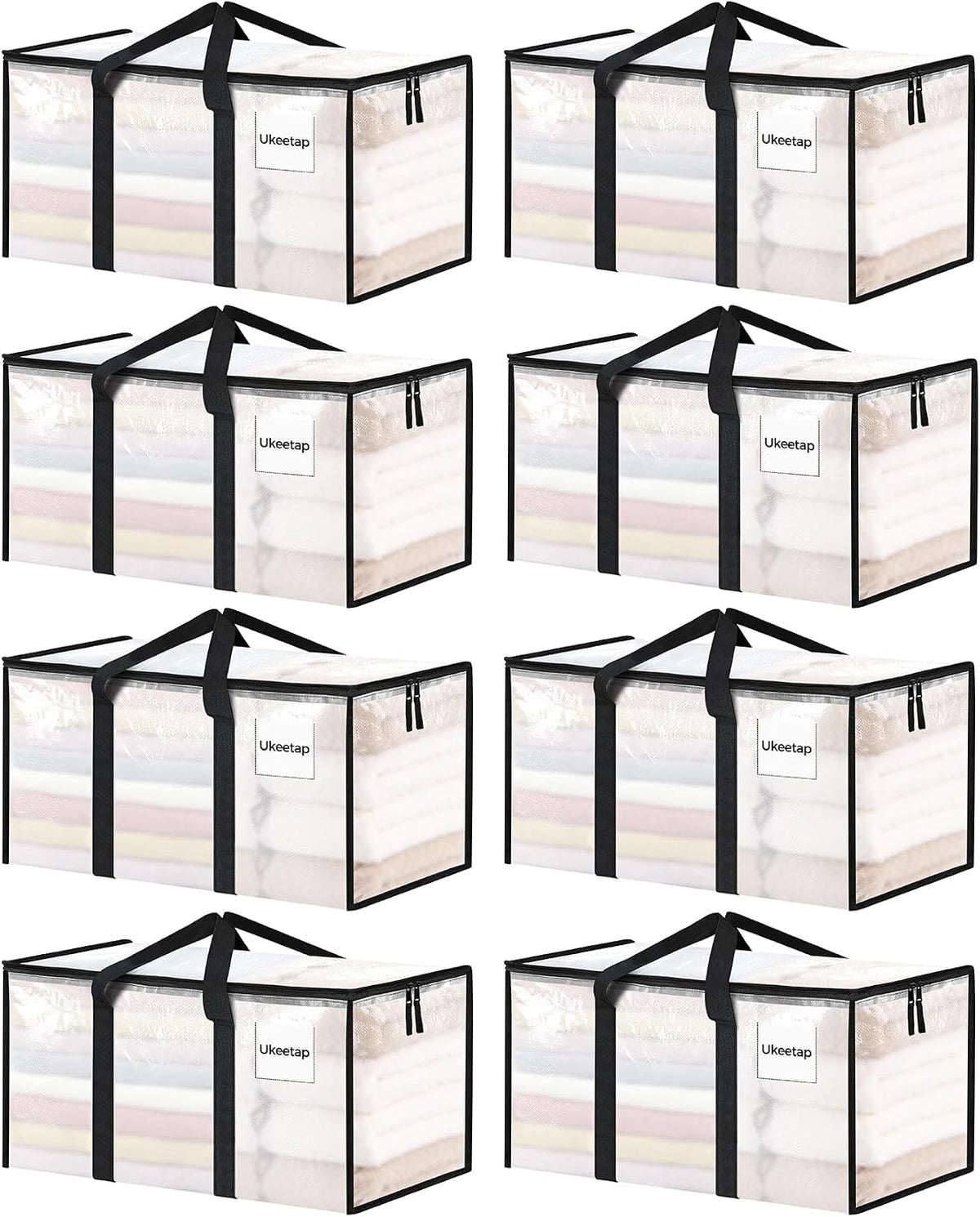 ukeetap 8 pack extra large clothes storage bins, main product view