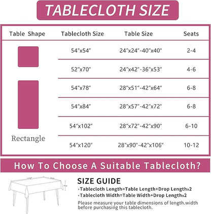 Rectangle Table Cloth, 100% Waterproof Tablecloth Oil Proof Spill Proof Vinyl - Image 6