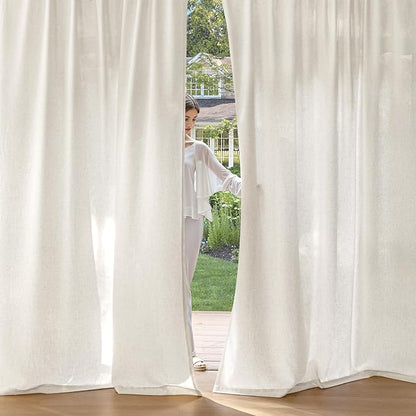MIULEE Non-See-Through Privacy Linen Curtains 2 Panels, Light Filtering Window - Image 2