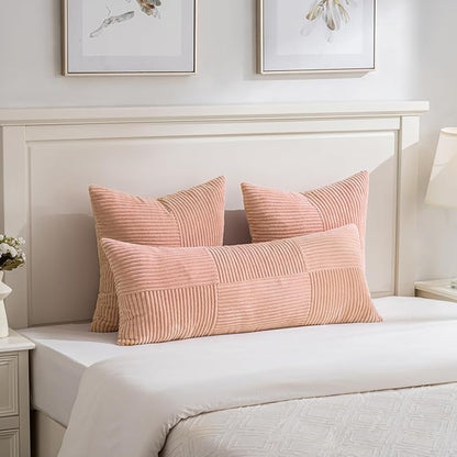 Fancy Homi 2 Packs Peach Decorative Throw Pillow Covers 20x20 Inch - Image 5