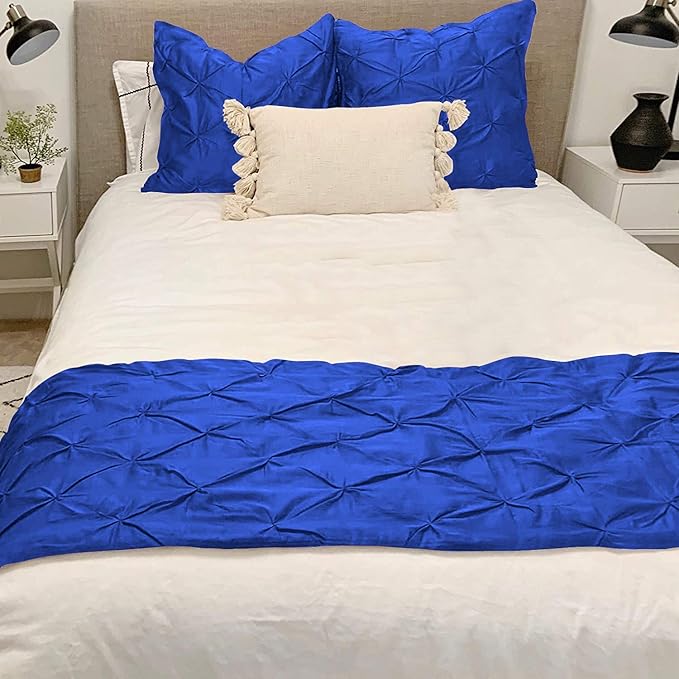 Bed Runner Set - 100% Pure Cotton 800 Thread Count - Luxury 1 Pinch Pleated Bed - Image 2