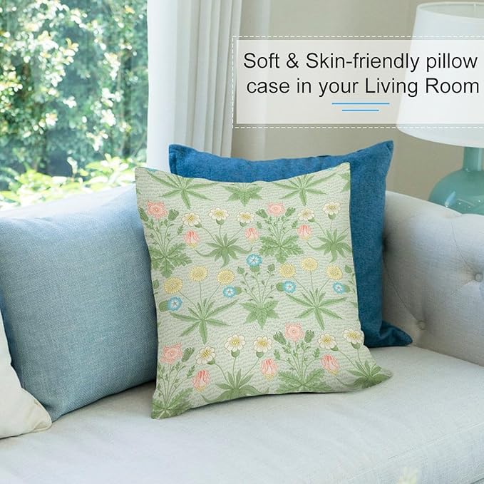 William Morris Floral Original Throw Pillow Covers Boho Chic Retro Floral Cozy - Image 6