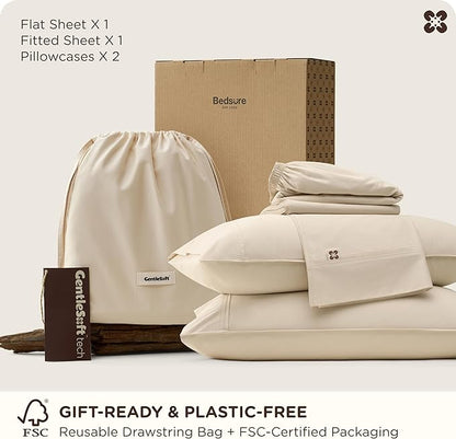 Bedsure Cooling Sheets, Rayon Derived from Bamboo & Cotton Blend, GentleSoft - Image 8