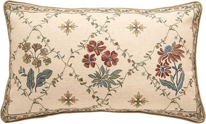 patdrea Designer Throw Pillow Covers, Rectangle Vintage Light Brown Linen by Welcometopatdrea