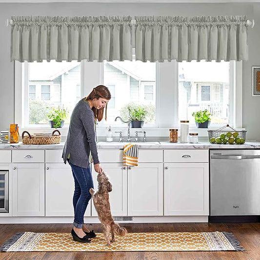 Light Grey Valances for Window Room Darkening Valances for Living Room Bedroom by HighQualityCurtains