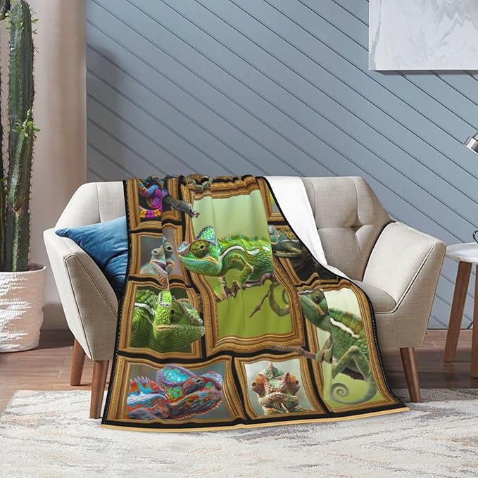 Lizard Blanket Lizard Throw Blanket Flannel Stuff Merch Cozy Decor Fleece Plush - Image 7