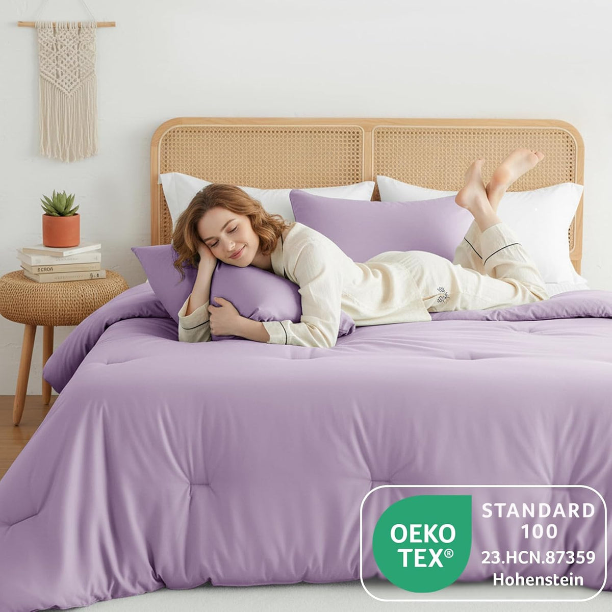 himeet full size comforter sets, 3 pieces with, close-up detail