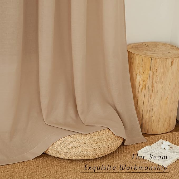 NICETOWN Rustic Linen 132 inch Long Curtains - Image 7