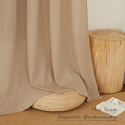 NICETOWN Rustic Linen 132 inch Long Curtains - Image 7